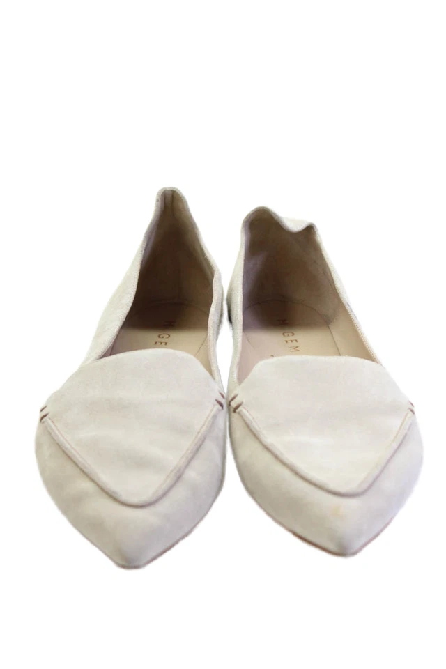 M.Gemi Women's Sacchetto Pointed Toe Suede Slip-On Flat Shoes Beige Size 40.5 - Image 2 of 4