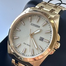 Citizen Men's Classic Date Eco-Drive Gold Stainless Steel Watch 41 MM BM7532-54P