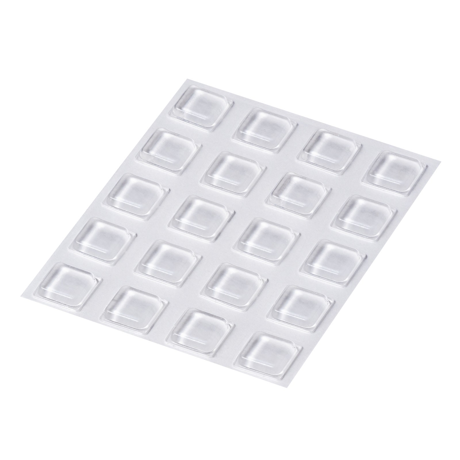 20 Clear Self Adhesive Square Rubber Feet Bumper Pads for Glass Crafts Coasters