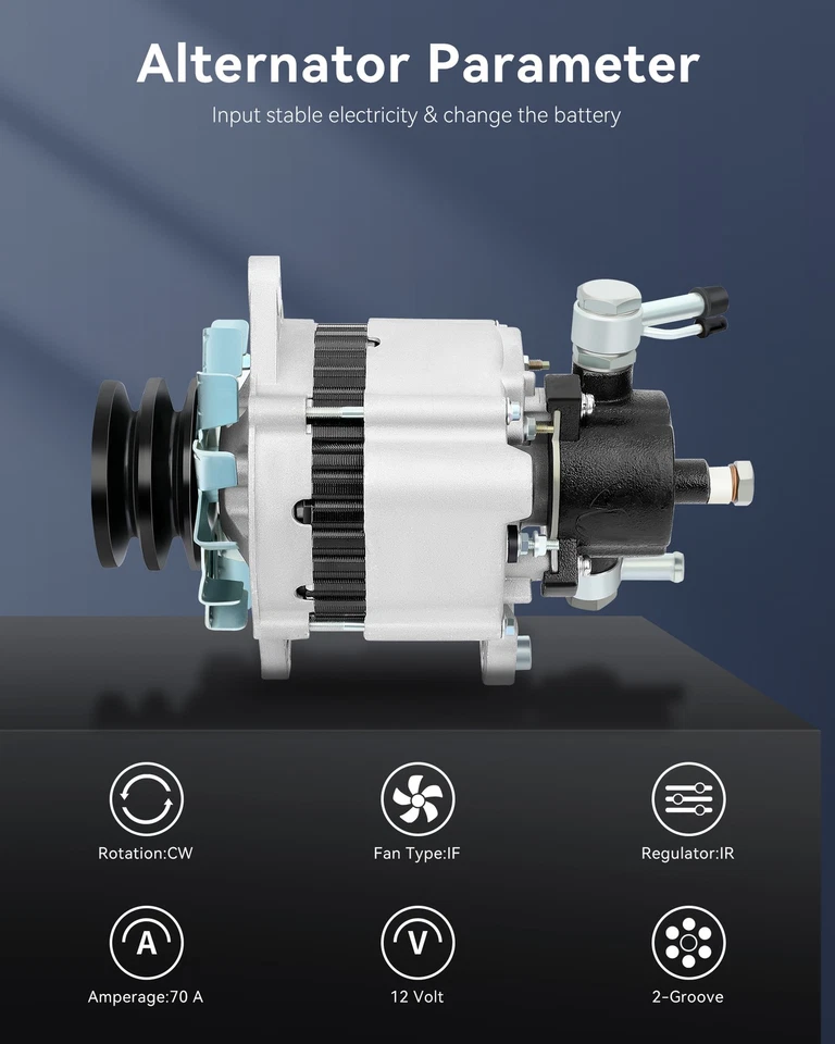 Novo alternador prata 12097 para 1995-1996 Chevrolet W3500 Tiltmaster L4 3.9L - Imagem 2 de 4