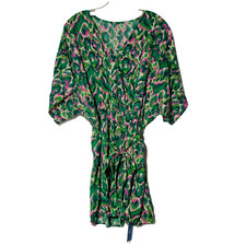 Cupshe V-Neck Belted Romper Green Pink Women Medium NEW