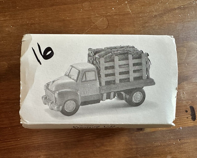Snow Village Holiday Farms Firewood Delivery Truck Figurine, Painted 3D