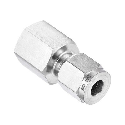 Compression Tube Fitting 1/4NPT Female Thread x 6mm Tube OD 304 Stainless Steel