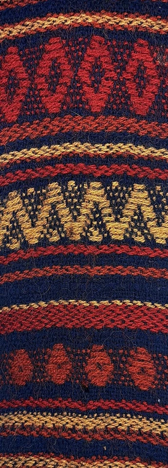 Corbata de cuello geométrica vintage de lana virgen gallo rojo azul tostado 55" X 3"  Foto 2 de 4