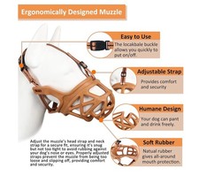 BARKLESS Dog Muzzle, Basket Muzzle for Biting, Chewing and Scavenging SMALL