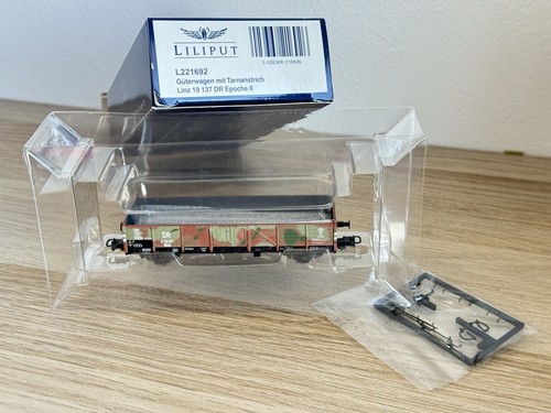 Liliput 221692 Offener Güterwagen Niedrige Seitenwände Militär H0 Spur | Condition: Gebraucht