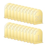 20 StüCk 4,8 X 7 Zoll Goldene Bogen-Acrylschilder Mit StäNder, Acryl-Bogen-Tisch