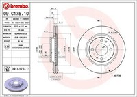 2X Bremsscheibe Vorne Brembo 09C17511 FÜR CitroËN Mitsubishi Peugeot