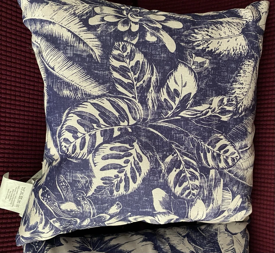 Set Of 2 Tommy Bahama Tropical Leaf Banana Pillows Indoor/Outdoor - Image 4 of 4