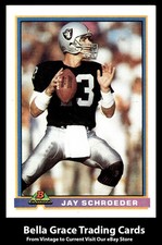 1991 Bowman Jay Schroeder #251 Los Angeles Raiders NFL Football