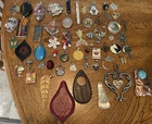 Vintage to Modern Lot 56 Costume Jewelry Charms Pendants Glass Acrylic Metal
