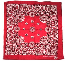 Vintage Red Paisley Bandana Made In U.S.A. RN 15187 100 Cotton