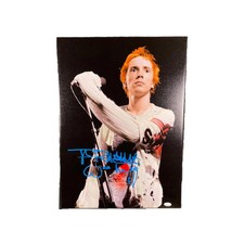 Johnny Rotten Autographed 18x24 Stretched Canvas Sex Pistols Signed JSA COA
