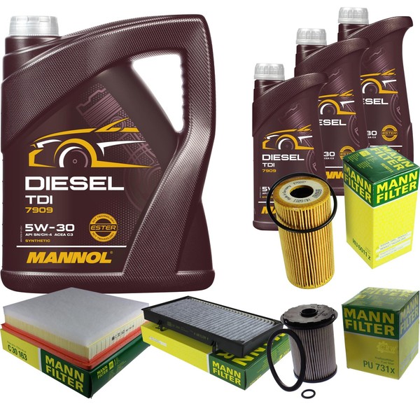 Inspektionspaket 8L Mannol Diesel TDI 5W-30 FüR Opel Vivaro Kasten 2.0 Cdti 2.5-image