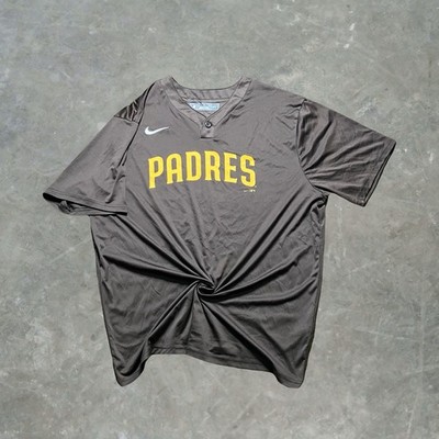 Nike San Diego Padres One Button Pullover Jersey Mens Size XL Brown