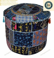 New Indian Floral Pouf Cover Any Room Ottoman FootStool Decorative Boho Bean Bag