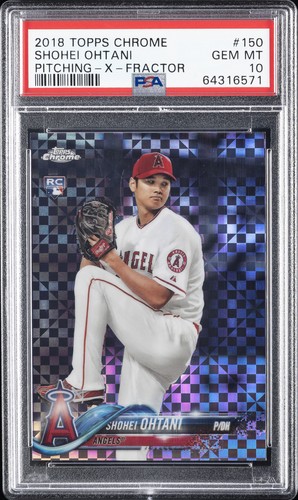 2018 TOPPS CHROME X-FRACTOR #150 SHOHEI OHTANI ROOKIE RC PSA 10