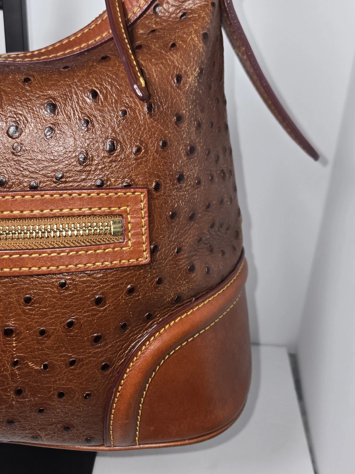 DOONEY & BOURKE Borsa a mano in struzzo Dooney e Bourke con sacchetto antipolvere originale