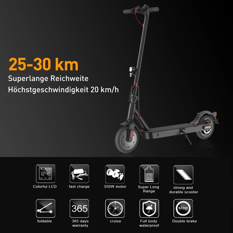 Faltbarer E-Scooter Elektro Scooter mit Straßenzulassung E Roller APP bis 30KM - Bild 4 von 4
