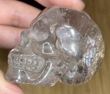 Smokey Quartz Crystal Skull Carving for Healing, Metaphysical Decorative Display