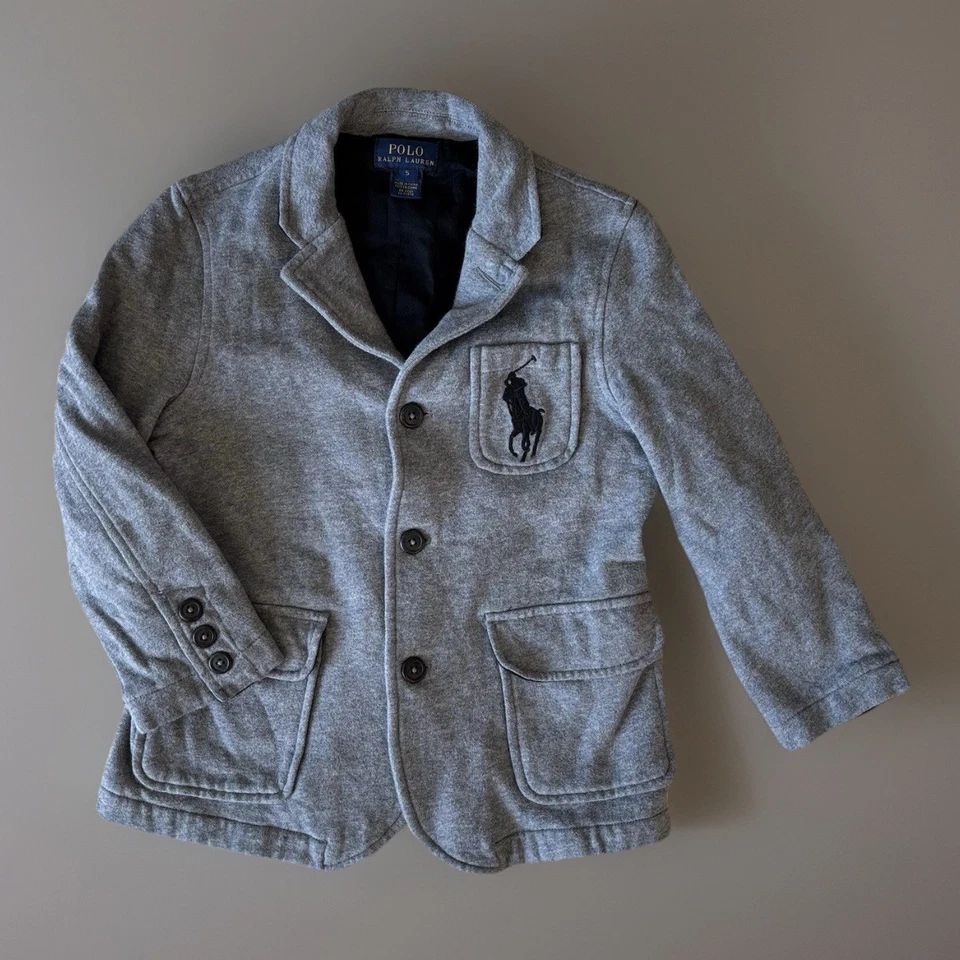 Blazer Chaqueta Polo Ralph Lauren Niños Big Pony Talla 5 Abrigo Deportivo. Gris ~ Precio de venta sugerido por el fabricante 195 USD Foto 4 de 4