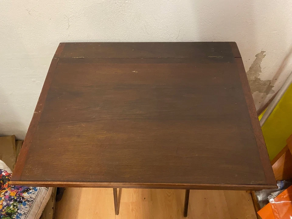PUPITRE INCLINÉ ET PLIANT AVEC TABLE TRETEAU EN HÊTRE ANNEES 60 - Photo 3/4