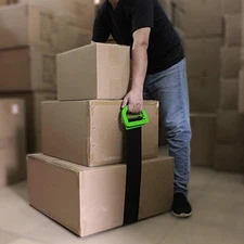 Adjustable Lifting Moving Straps - 2 Pack 1-Person One Size, Green+Black 
