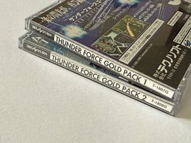 Sega Saturn Thunder Force Gold Pack 1 & 2 Set with Obi Postcard Used