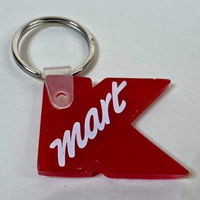 #ad Vintage Kmart Red Acrylic K Logo Keychain 1990s Retail Store Promo $19.95