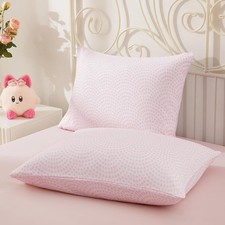 Kids Pillowcase Pink Heart Printed Standard Pillow Cases, Microfiber Kids Pillow