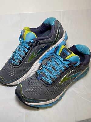 Brooks Women's Ghost Tennis Shoes, Gray and Blue Size