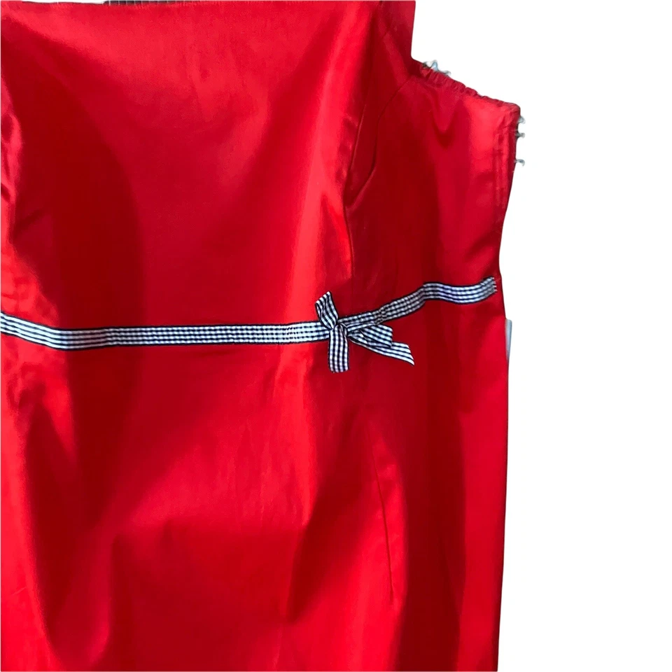 MADISON LEIGH красный размер 24 Вт рюш завышенной талией хлопковая смесь платье EUC EK102 - Изображение 2 из 4