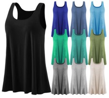 Damen Tank Top Trägertop Trägershirt Rundhalz Locker geschnitten Loose Fit Sport