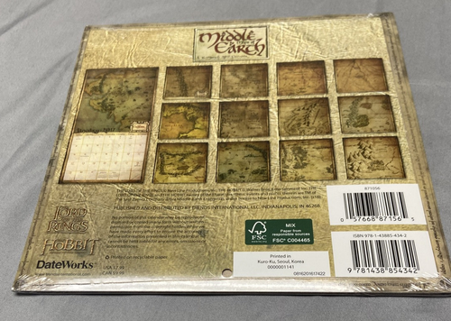 Lord of the Rings Middle-Earth Maps 2017 Mini Wall Calendar New- Sealed - Imagen 2 de 8