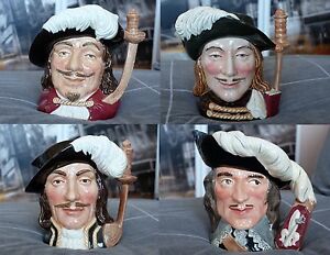 Royal Doulton 3 Musketeers D Artagnan Character Jugs Athos Aramis Porthos 1sts Ebay