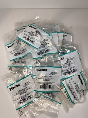 QTY:50 New For Panduit CJ688TGIW Mini-Com TX6 Plus Ethernet Cat6 Module White
