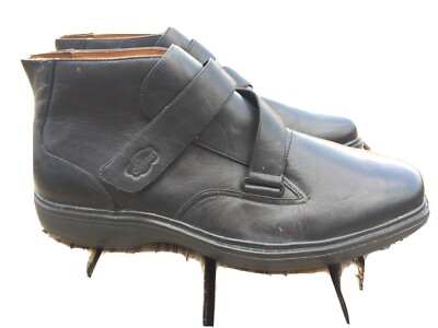 Dr. Comfort Joseph Black Leather High Top Shoes Size 12XW  display picture 2
