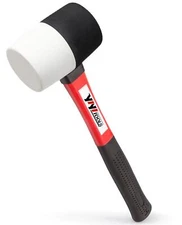 Rubber Hammer 16oz Rubber Mallet With Fiberglass Handleblack And White