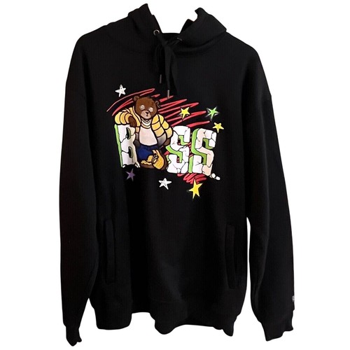 Bleecker & Mercer Black Embroidered Graphic Boss Hoodie Sweatshirt Men's 3XL