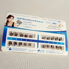 5Sets Dental Orthodontic MIM Monoblock Brackets Mini MBT 022 345Hook Mesh Base