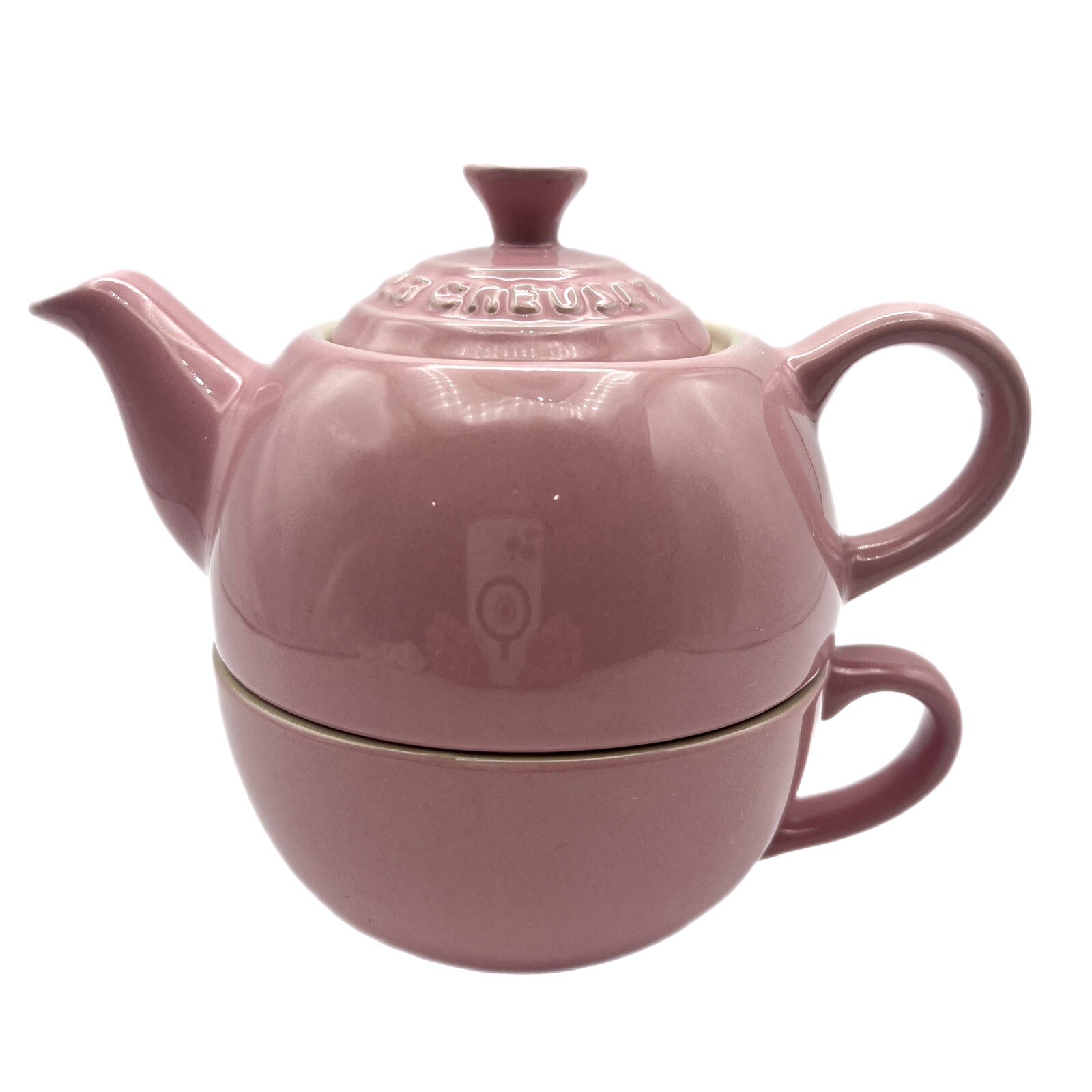 Le Creuset Chiffon Pink Single Serve Teapot and Cup Tea For One 10 oz