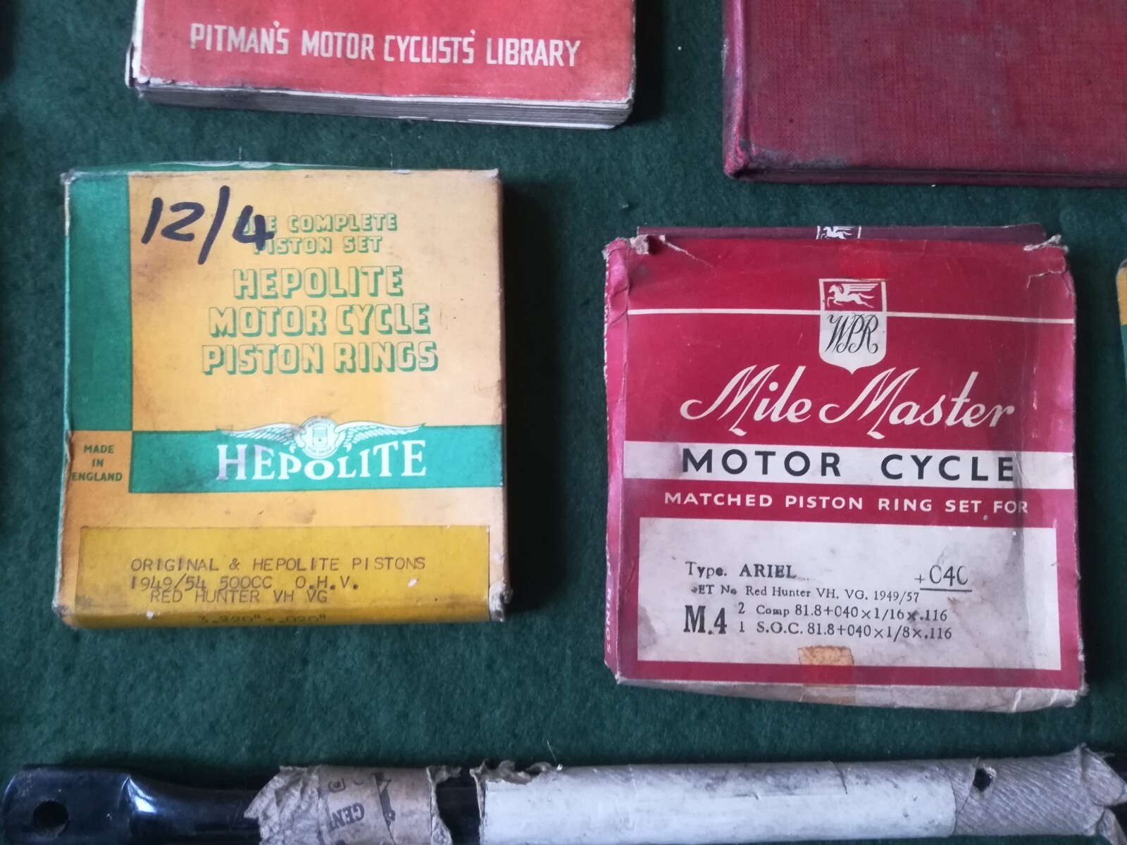 Collection of Old Ariel Motorcycle Parts & Books. eBay