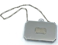 Elgin American EAM 1920s Dance Duo Compact with Wristlet Chain Powder Rouge Vtg