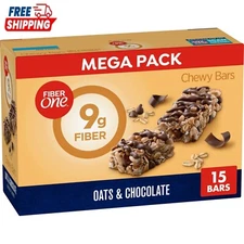 Fiber One Chewy Bar Oats and Chocolate 15 Fiber Bars Mega Pack 5.2 oz