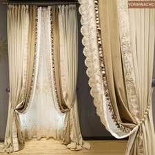 American luxury bedroom beige thick Velvet c...