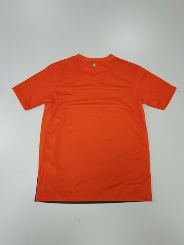 NN15 BOYS NIKE WERDER BREMEN ORANGE GREEN STRIPED FOOTBALL SHIRT 10-12 YEARS - Picture 2 of 4