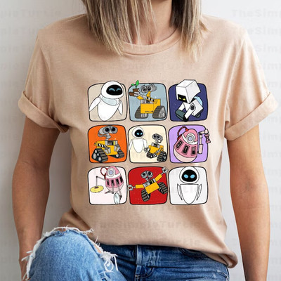 Disney Wall-E & Eve Moonscape Pinwheel Unisex T-shirt Shirt Adult