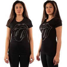 Image of The Rolling Stones Ladies T-Shirt: Tongue (Diamante) (Large)