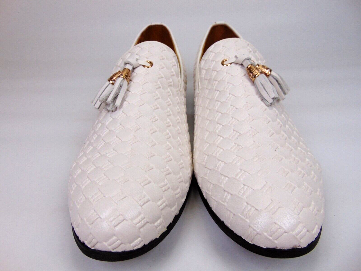 JITAI Men\'s White24 Elegant Rubber & Leather Penny Loafers Casual Formal Shoes Amazon.com | Santimon Men main image 2