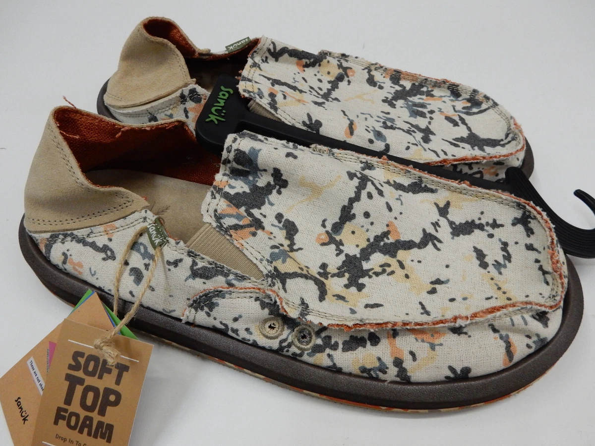 Sanuk Mens Sidewalk Surfer ST Donavon Paint Splatter 10